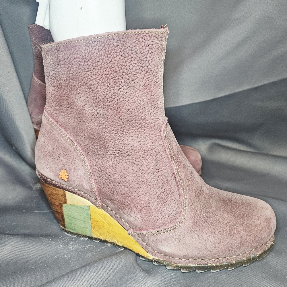 Women's Suede Wedge Ankle Boots The ART co.